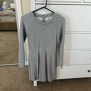 Madewell long sleeve pleat dress gray size small